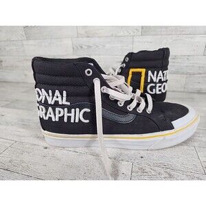 VANS National Geographic Black 2020 Sneakers High Top Shoes Mens 8.5 Women 10